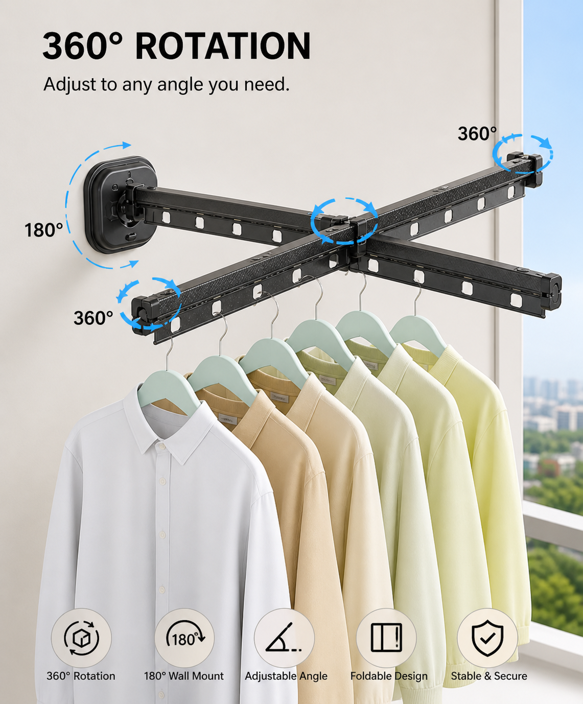 Retractable Wall-Mounted Drying Rack – Space Saving Laundry Solution